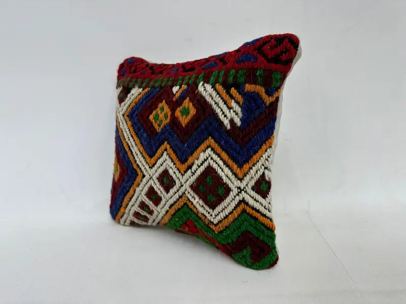 Interior Designer Pillow, 12x12 Blue Cushion, Kilim Pillow, Cushion Case, Southwestern Pillow, Kilim Pillow Cover, Nomadic Pillow - 4