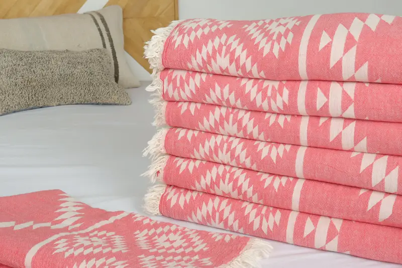 84x56 Cotton Kilim Towel, Woven Throw Blanket, Wedding Favors, Home Decor Blankets, Girl Trip Party Favor, Throw Blanket, Beach Wedding Favor - 3