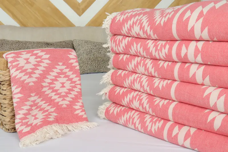 84x56 Cotton Kilim Towel, Woven Throw Blanket, Wedding Favors, Home Decor Blankets, Girl Trip Party Favor, Throw Blanket, Beach Wedding Favor - 4
