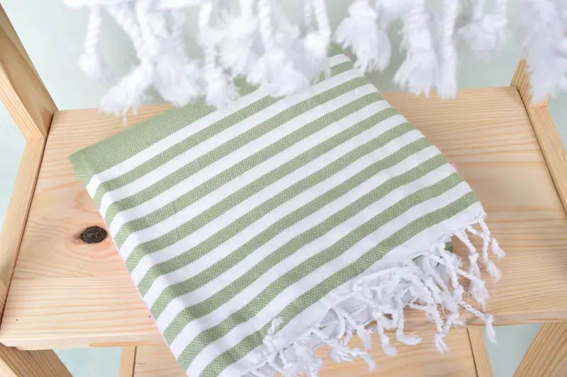 Peshtemal, Turkish Towel USA, Spa Towel, 68x36 Cotton Striped Towel, Embroidered Towel, Guest Towel, Friends Beach Towel, Bachelorette Party Favors - 5