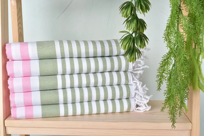 Peshtemal, Turkish Towel USA, Spa Towel, 68x36 Cotton Striped Towel, Embroidered Towel, Guest Towel, Friends Beach Towel, Bachelorette Party Favors - 2