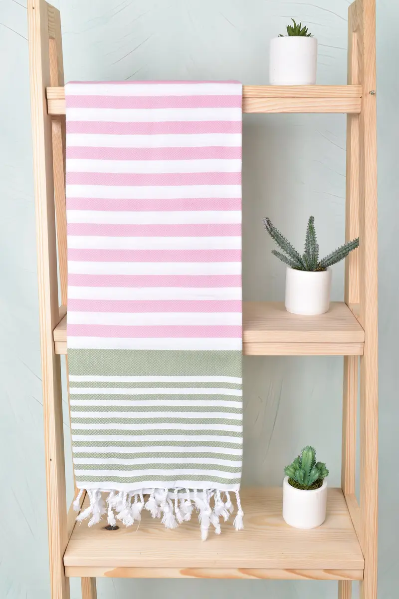 Peshtemal, Turkish Towel USA, Spa Towel, 68x36 Cotton Striped Towel, Embroidered Towel, Guest Towel, Friends Beach Towel, Bachelorette Party Favors - 8