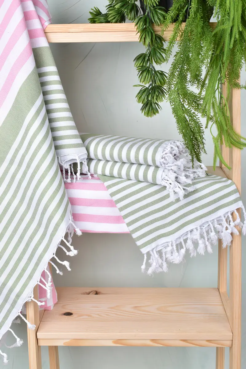 Peshtemal, Turkish Towel USA, Spa Towel, 68x36 Cotton Striped Towel, Embroidered Towel, Guest Towel, Friends Beach Towel, Bachelorette Party Favors - 6