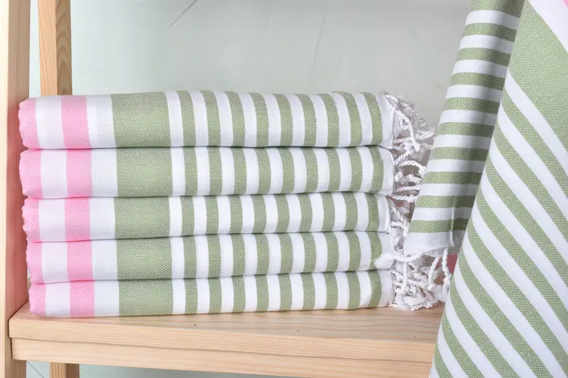 Peshtemal, Turkish Towel USA, Spa Towel, 68x36 Cotton Striped Towel, Embroidered Towel, Guest Towel, Friends Beach Towel, Bachelorette Party Favors - 1