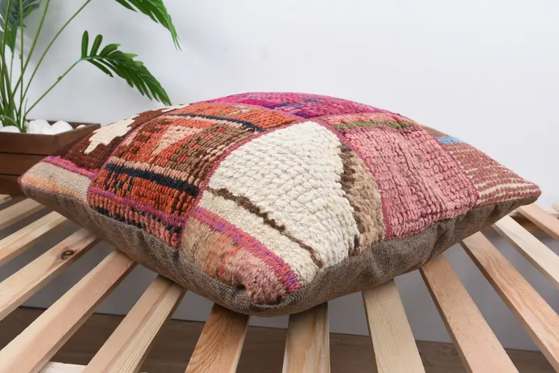 Home Decor Pillow, Kilim Pillow Cover, 24x24 Purple Pillow Sham, Pillow Case, Pillow for Sofa, Bohemian Cushion Pillow Cover - 6
