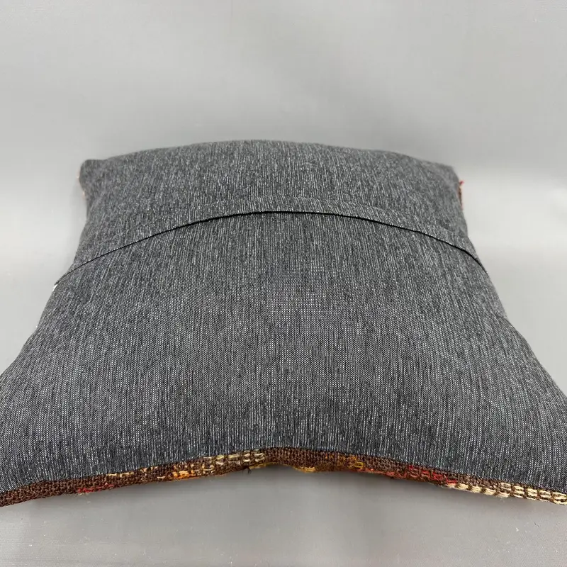 Decorative Throw Cushion Case, Vintage Kilim Pillow, Garden Pillow Case, Vintage Pillow, Boho Pillow Sham Cover, Cushion Case, 18x18 Brown Pillow - 7