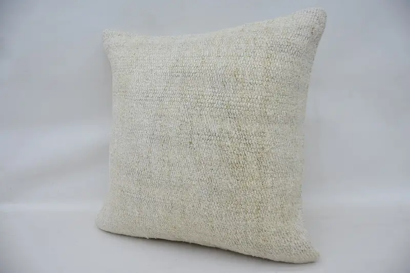 Vintage Kilim Throw Pillow, Ethnical Kilim Rug Pillow, Turkish Pillow, Pastel Pillow Case, 16x16 White Pillow Cover, Pillow Cover - 3