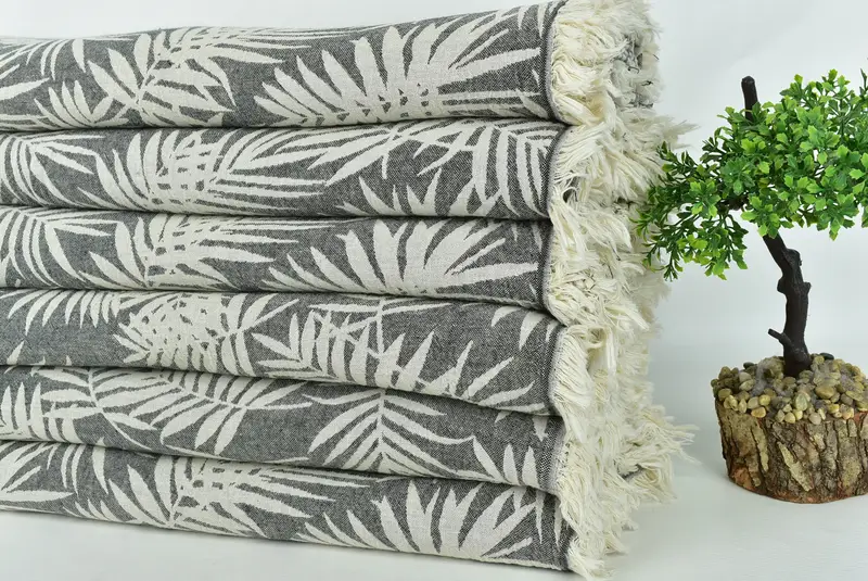 Turkish Bedspread, Bedspread, Wedding Favors, 100x80 Cotton Floral Patterned Towel, Wedding Day Gift For Bride, Decorative Blanket, Organic Throw - 3