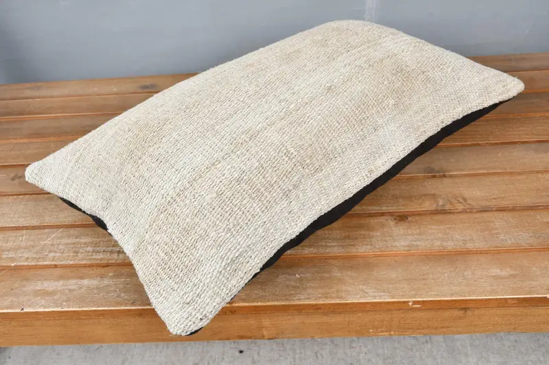 Outdoor Patio Pillow Sham, 12x20 Beige Pillow Case, Cushion Cover, Kilim Pillow, Ethnical Kilim Rug Pillow, Antique Pillows - 2