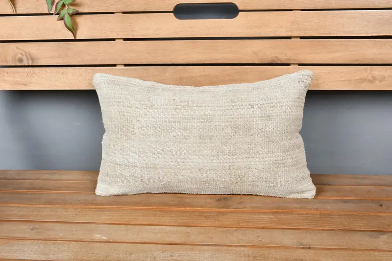 Outdoor Patio Pillow Sham, 12x20 Beige Pillow Case, Cushion Cover, Kilim Pillow, Ethnical Kilim Rug Pillow, Antique Pillows - 6