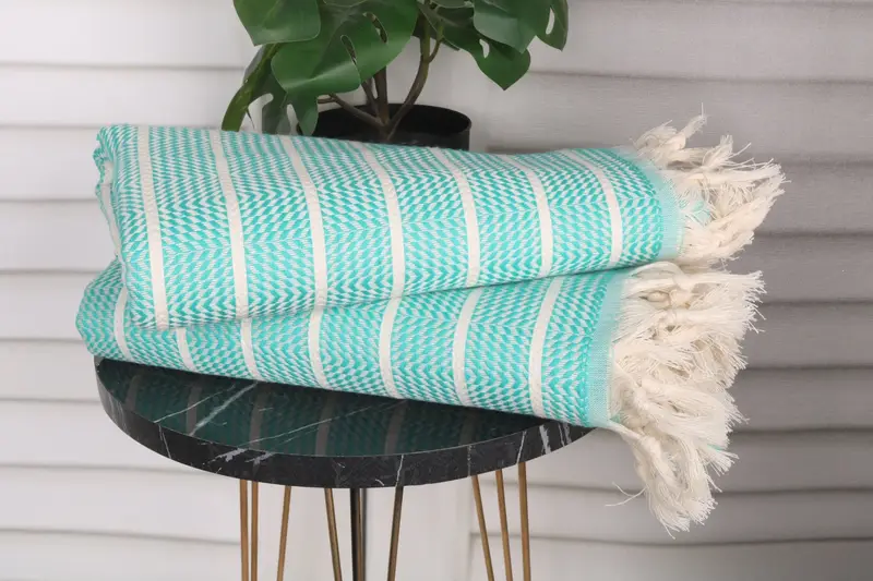 Fouta towel, Custom Beach Towel, Housewarming Gift, Customized Turkish Towel, 70x40 Cotton Striped Towel, Wedding Anniversary Gift, Home Gift - 3