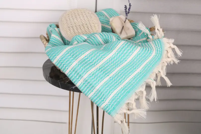 Fouta towel, Custom Beach Towel, Housewarming Gift, Customized Turkish Towel, 70x40 Cotton Striped Towel, Wedding Anniversary Gift, Home Gift - 2