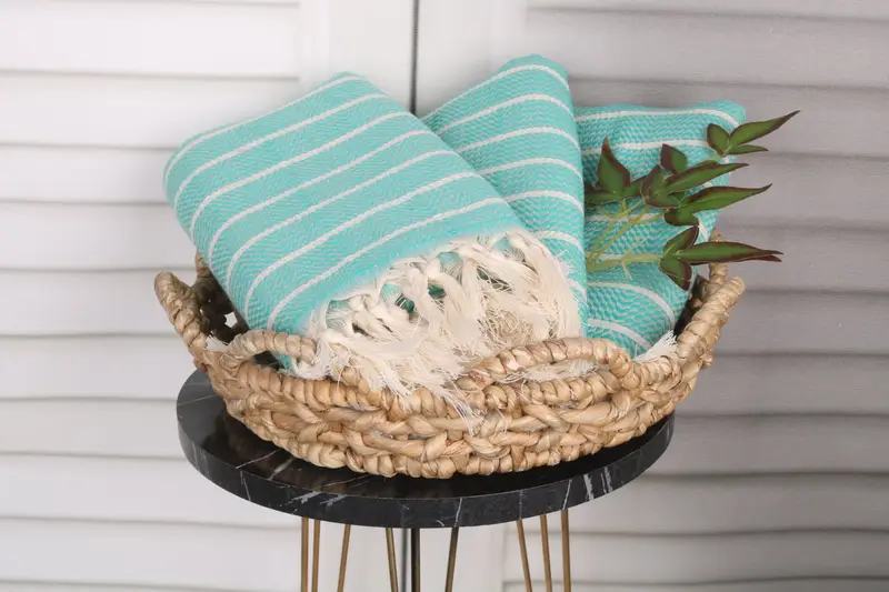 Fouta towel, Custom Beach Towel, Housewarming Gift, Customized Turkish Towel, 70x40 Cotton Striped Towel, Wedding Anniversary Gift, Home Gift - 5