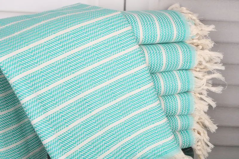 Fouta towel, Custom Beach Towel, Housewarming Gift, Customized Turkish Towel, 70x40 Cotton Striped Towel, Wedding Anniversary Gift, Home Gift - 1
