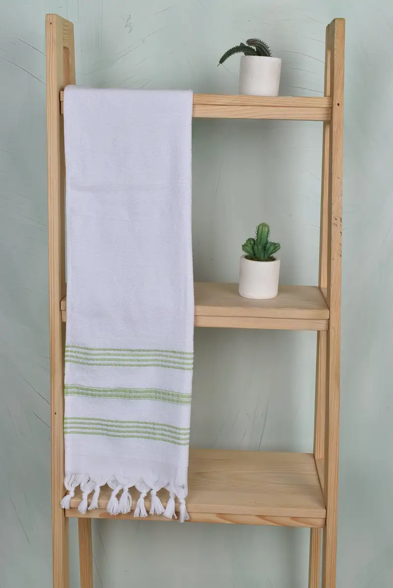 Bathroom Hand Towel, Turkish Towel Hand Towel, 40x18 Cotton Striped Terry Towel, Monogram Hand Towel, Kitchen Towel, Travel Towel, Gift For The Home - 8