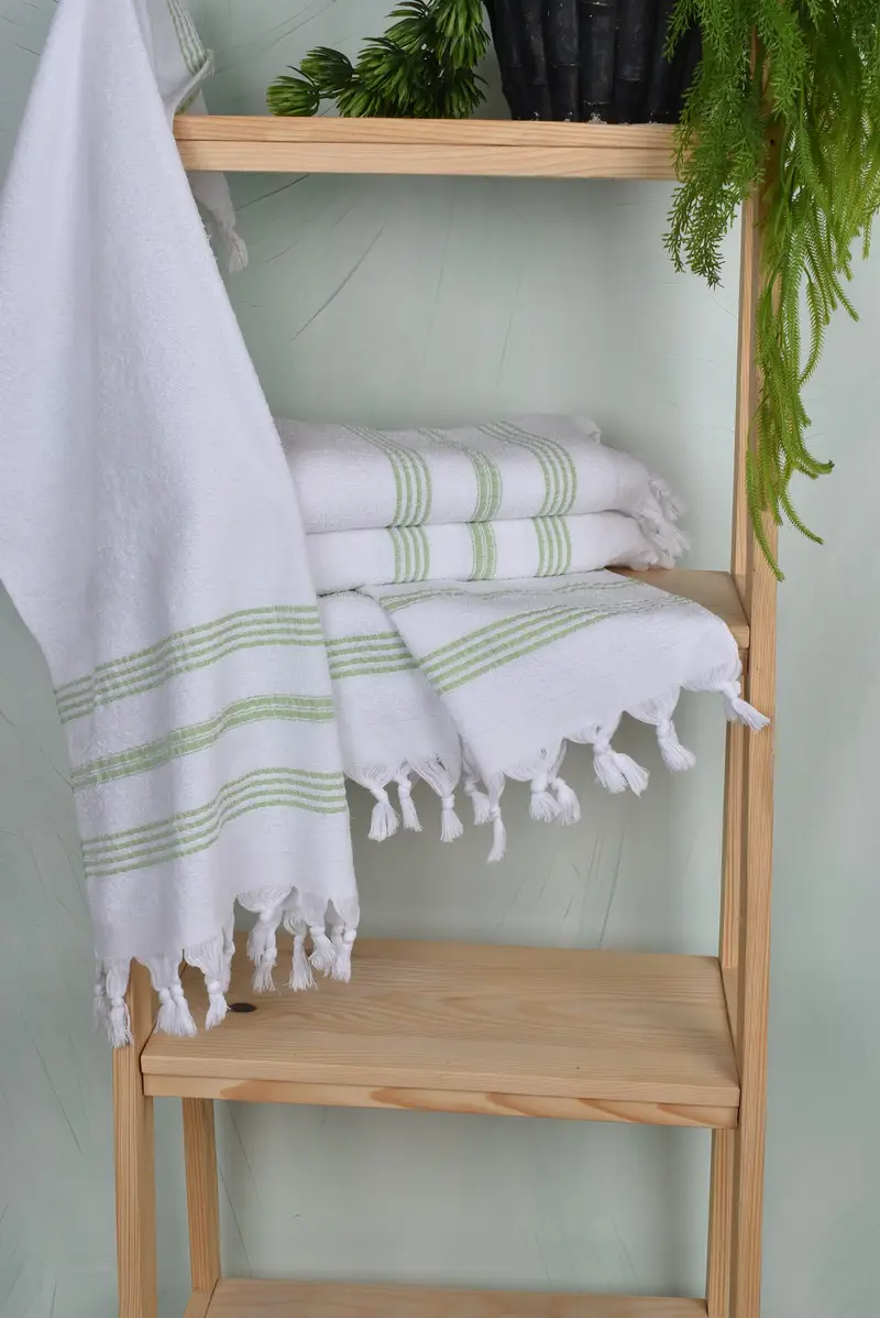 Bathroom Hand Towel, Turkish Towel Hand Towel, 40x18 Cotton Striped Terry Towel, Monogram Hand Towel, Kitchen Towel, Travel Towel, Gift For The Home - 6