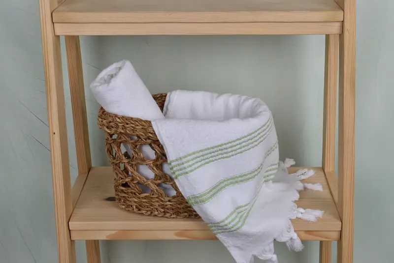 Bathroom Hand Towel, Turkish Towel Hand Towel, 40x18 Cotton Striped Terry Towel, Monogram Hand Towel, Kitchen Towel, Travel Towel, Gift For The Home - 4