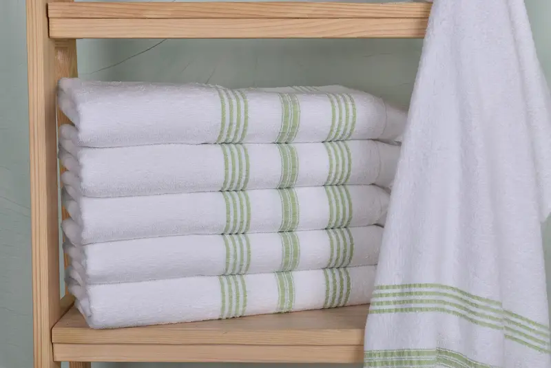 Bathroom Hand Towel, Turkish Towel Hand Towel, 40x18 Cotton Striped Terry Towel, Monogram Hand Towel, Kitchen Towel, Travel Towel, Gift For The Home - 2