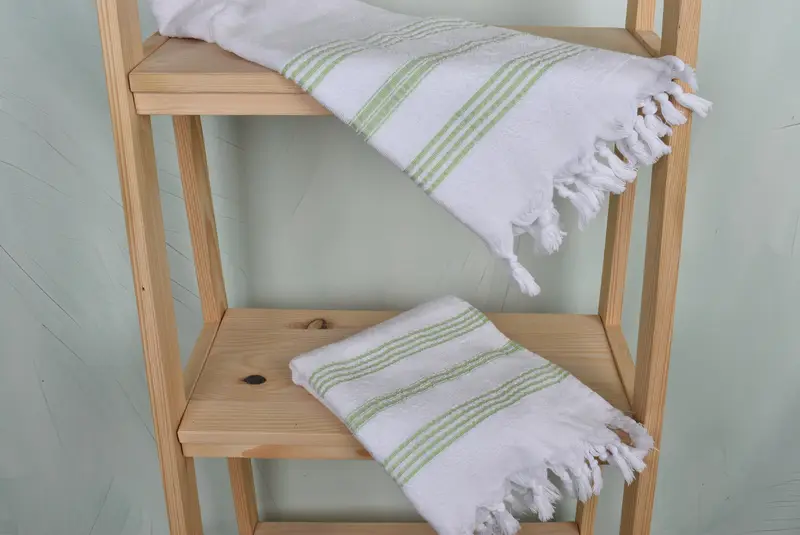 Bathroom Hand Towel, Turkish Towel Hand Towel, 40x18 Cotton Striped Terry Towel, Monogram Hand Towel, Kitchen Towel, Travel Towel, Gift For The Home - 5