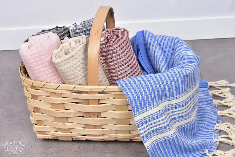 Grandma Gift, Personalized Towel Gift, Quick-Dry Beach Towel, Summer Towel, 68x38 Linen Striped Towel, Hammam towel, Monogrammed Beach Towel - 7