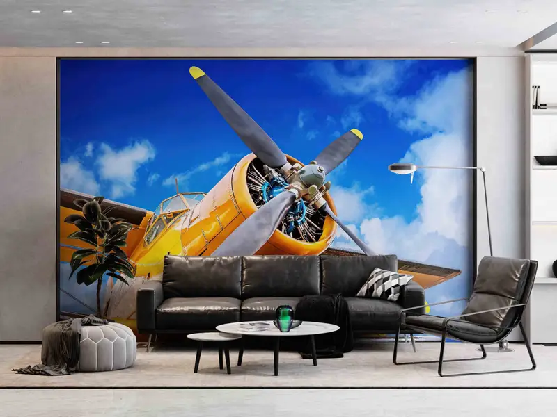 Historical Aircraft Paper Craft, Propeller of an Historical Aircraft Mural, Aircraft Wall Print, Modern Wall Art, Accent Wall,Plane Wall Art - 2