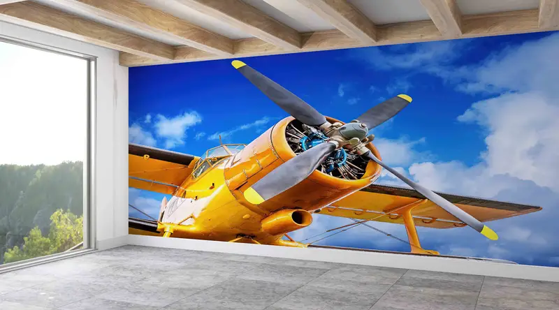 Historical Aircraft Paper Craft, Propeller of an Historical Aircraft Mural, Aircraft Wall Print, Modern Wall Art, Accent Wall,Plane Wall Art - 1