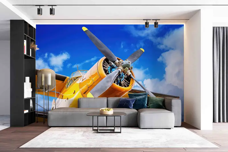 Historical Aircraft Paper Craft, Propeller of an Historical Aircraft Mural, Aircraft Wall Print, Modern Wall Art, Accent Wall,Plane Wall Art - 7