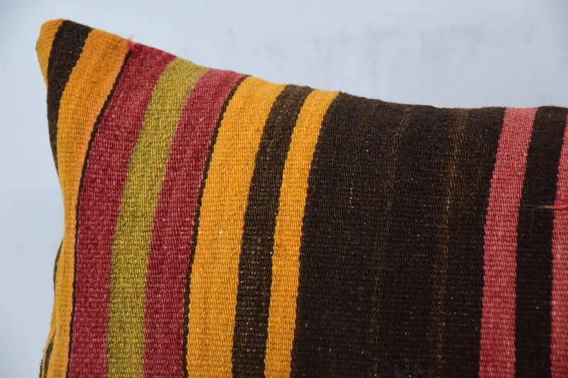 Vintage Kilim Throw Pillow, Kilim Pillow Cover, Interior Designer Pillow, Wholesale Cushion, 12x48 Brown Cushion Case, Pillow - 2