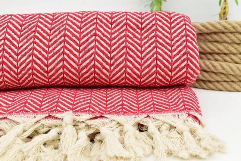 Home Decor Gifts, Bedspread, Personalized Home Gift Wedding, Turkish Blanket, Aesthetic Blanket, Personalized Gifts, 92x76 Cotton Chevron Towel - 1