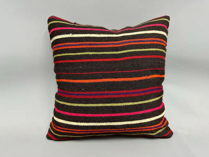 Vintage Pillow, Authentic Cushion Case, Handmade Kilim Cushion, Cushion Cover, Home Decor Pillow, Aztec Pillow Case, 20x20 Pink Pillow Sham - 4