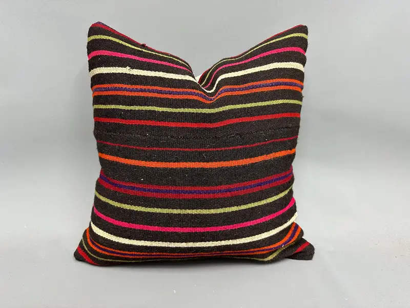 Vintage Pillow, Authentic Cushion Case, Handmade Kilim Cushion, Cushion Cover, Home Decor Pillow, Aztec Pillow Case, 20x20 Pink Pillow Sham - 1