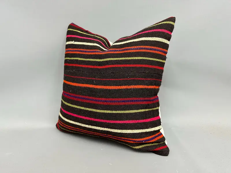 Vintage Pillow, Authentic Cushion Case, Handmade Kilim Cushion, Cushion Cover, Home Decor Pillow, Aztec Pillow Case, 20x20 Pink Pillow Sham - 3