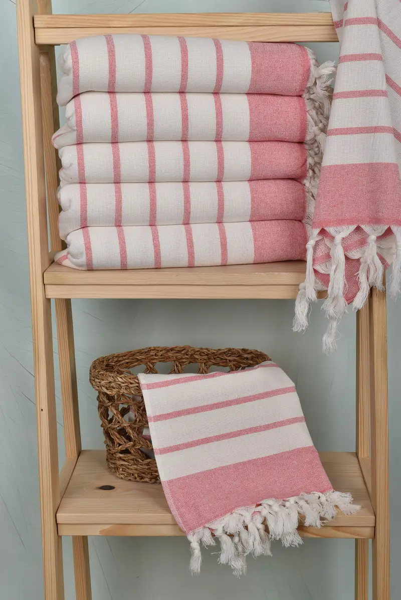 Personalized Gift, Guest Towel, 36x18 Cotton Striped Towel, Organic Towel, Memorial Gift, Xmas Gifts, Bathroom Towels, Monogrammed Hand Towel - 3
