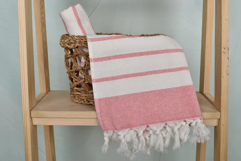 Personalized Gift, Guest Towel, 36x18 Cotton Striped Towel, Organic Towel, Memorial Gift, Xmas Gifts, Bathroom Towels, Monogrammed Hand Towel - 4
