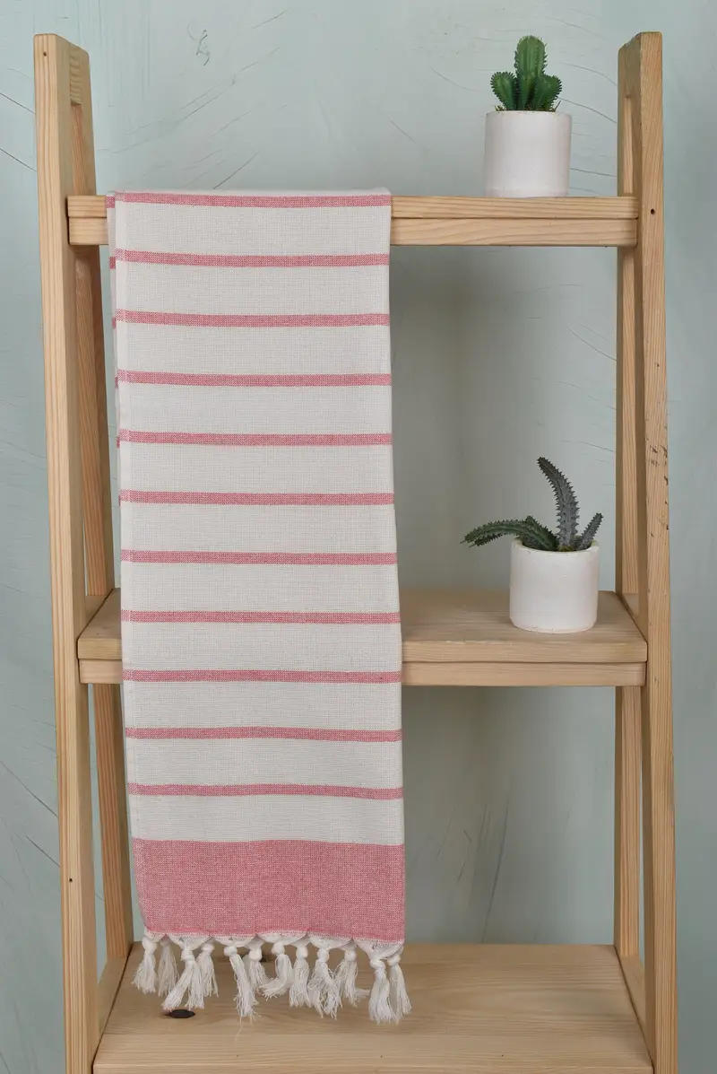 Personalized Gift, Guest Towel, 36x18 Cotton Striped Towel, Organic Towel, Memorial Gift, Xmas Gifts, Bathroom Towels, Monogrammed Hand Towel - 8
