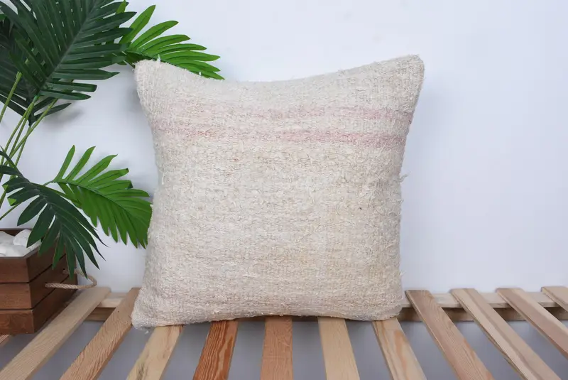 Home Decor Pillow, Aztec Pillow Case, Pillow Case, Boho Pillow Sham Cover, Turkish Pillow, Cozy Throw Cushion Case, 18x18 Beige Pillow Sham - 1