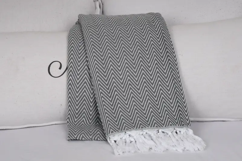 Boho Throw Blankets, Woven Blanket, First Wedding Anniversary Gift, Bachelorette Party Decorations, Custom Blanket, 96x80 Cotton Chevron Towel - 7