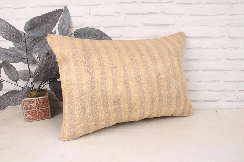 16x24 Beige Pillow, Pillow Cover, Office Chair Pillow, Turkish Pillow, Gift Pillow, Home Decor Pillow, Handwoven Pillow Cover Cushion Case - 3