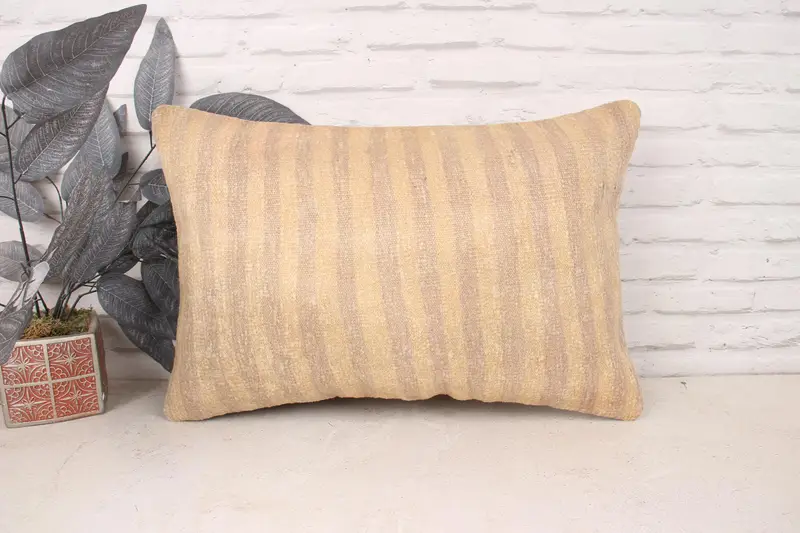 16x24 Beige Pillow, Pillow Cover, Office Chair Pillow, Turkish Pillow, Gift Pillow, Home Decor Pillow, Handwoven Pillow Cover Cushion Case - 1