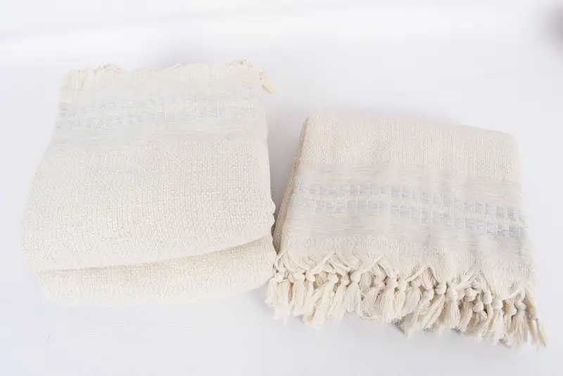 Woven Blanket, Personalized Gifts, Baby Boy Gift, 96x94 Linen Striped Towel, Oversized Beach Towel, Throw Blanket, Valentine Day Gift For Her - 7