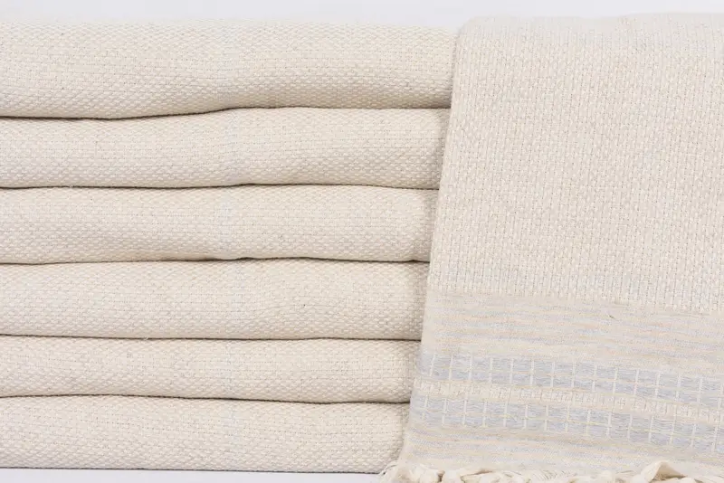 Woven Blanket, Personalized Gifts, Baby Boy Gift, 96x94 Linen Striped Towel, Oversized Beach Towel, Throw Blanket, Valentine Day Gift For Her - 2