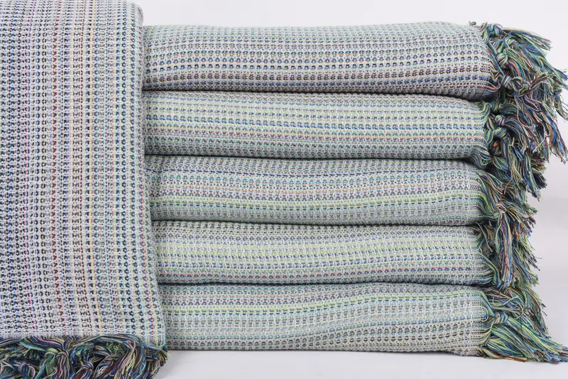Family Gift Basket, Bridesmaid Gifts, Monogram Blanket, Woven Throw Blanket, 100x80 Cotton Waffle Towel, Turkish Tablecloth, Gift For Mom - 1
