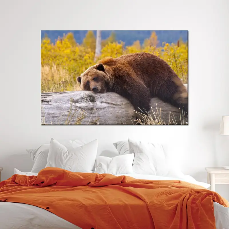 Lienzo moderno y divertido con osos: decoración moderna para la cueva de tu hombre