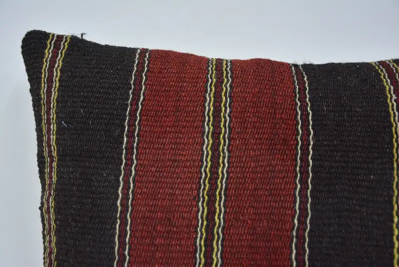 Turkish Pillow, Boho Chic Cushion Cover, Cushion Case, Kilim Pillow, Handmade Pillow, 16x24 Brown Cushion Cover, Pillow for Couch - 2