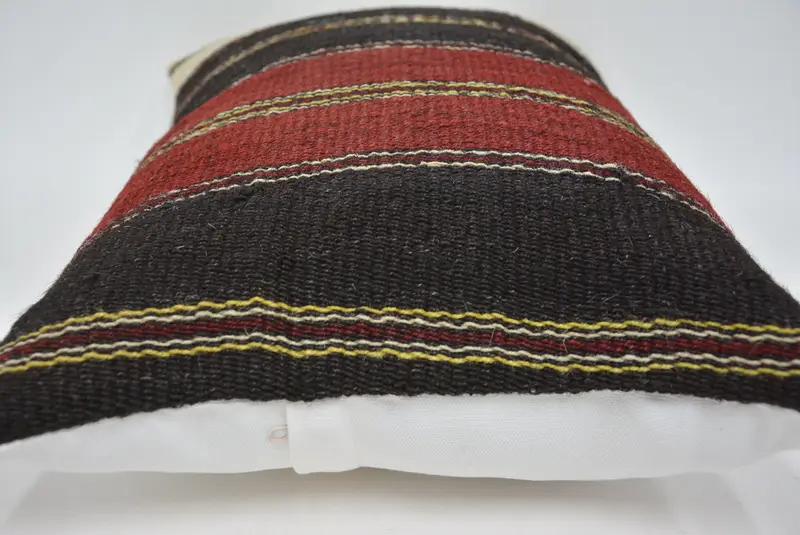 Turkish Pillow, Boho Chic Cushion Cover, Cushion Case, Kilim Pillow, Handmade Pillow, 16x24 Brown Cushion Cover, Pillow for Couch - 5