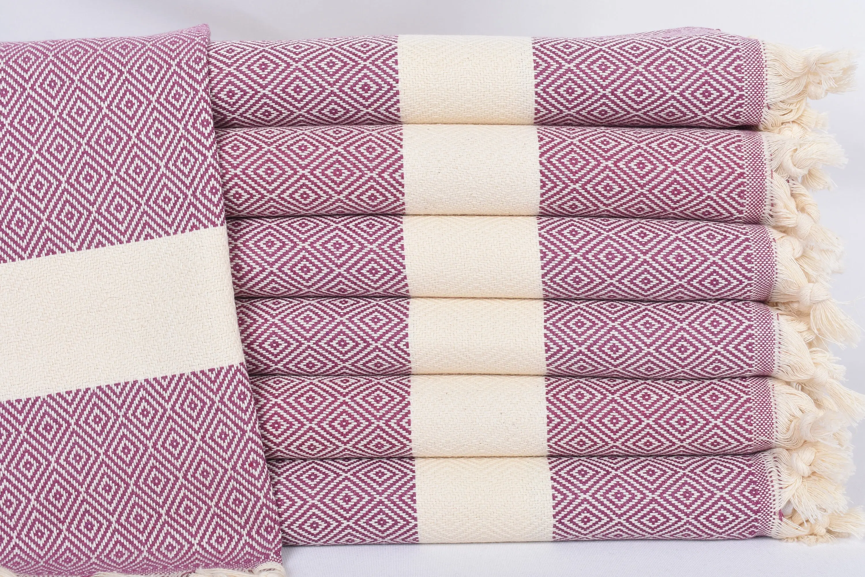 Turkish Tea Towel Damson Diamond Dish Towel, 36x20 Inches - 1
