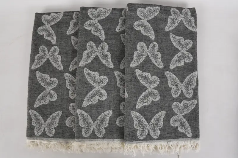 68x36 Cotton Butterfly Pattern Towel, Luxury Beach Towel, Sand-free towel, Bridesmaid Gifts, Handmade Gift, Decorative Towel, Wedding Gift Ideas - 4