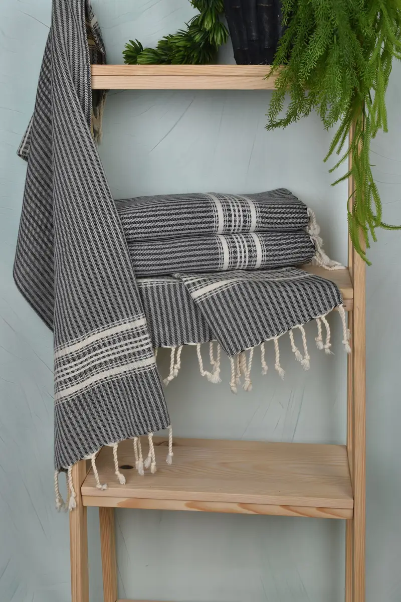 Custom Turkish Towel, Bridesmaid Gifts, 40x18 Cotton Striped Towel, Turkish Tea Towel, Monogram Hand Towel, Personalized Wedding Gift For Couple - 6