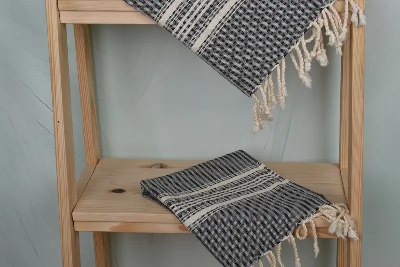 Custom Turkish Towel, Bridesmaid Gifts, 40x18 Cotton Striped Towel, Turkish Tea Towel, Monogram Hand Towel, Personalized Wedding Gift For Couple - 5