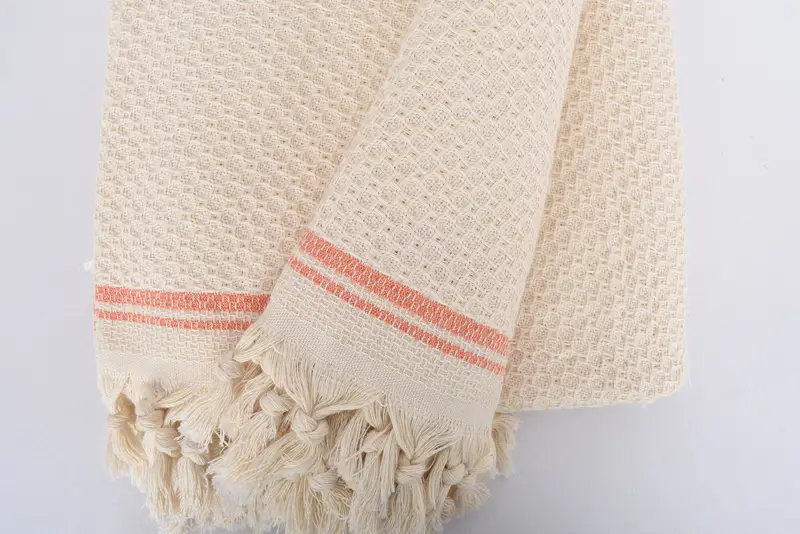 94x92 Cotton Striped Towel, Turkish Bedcover, Turkish Tablecloth, Monogram Blanket, Bedspread, Bridesmaid Gifts, Merry Christmas Gifts - 8